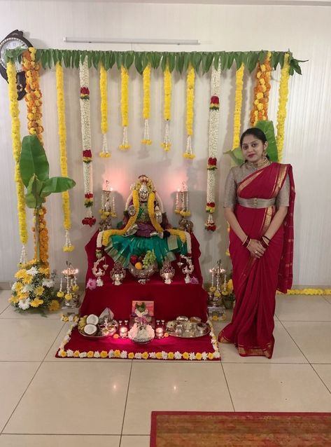 Decorating Ideas For Pooja At Home, Lakshmi Background Decoration, Decoration For Lakshmi Pooja At Home, Varmahalaxmi Decoration At Home, Lakshmi Pooja Background Decoration, Mangalagauri Pooja Decoration, Decoration Ideas For Varalakshmi Pooja, Varalaxmi Vratham Decoration, Indian Pooja Decoration Ideas