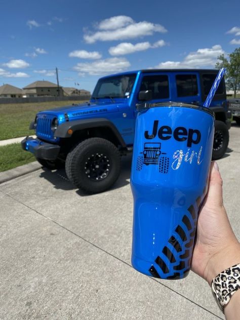 Jeep Tumbler, Jeep Tops, Blue Jeep, Jeep Decals, Custom Jeep Wrangler, Jeep Wrangler Accessories, Hors Route, Selma Blair, Wrangler Accessories