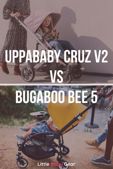 Which stroller is better and more comfortable: Bugaboo Bee5 or UPPAbaby CRUZ V2? I compared both strollers' function and how they perform on different types of terrain.  Find out which one is the winner! Uppababy Cruz, Bugaboo Bee, The Winner, Baby Gear, Choose The Right, Different Types, Stroller, Bee, Benefits