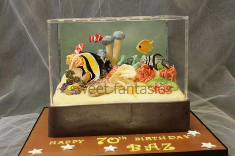 Fish Tank Cake | Price Chopper Birthday Cakes Fish Tank Cake, Tank Birthday Cake, Mens Birthday Cake, Aquarium Cake, Tank Cake, Fish Cake Birthday, Happy Cakes, Birthday Cake Designs, Mens Birthday