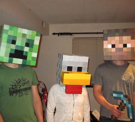 Minecraft Minecraft Steve Head, Minecraft Halloween Costume, Costumes Male, Male Costumes, Minecraft Halloween, Minecraft Costumes, Hogwarts Party, Ergo Proxy, The Garden Of Words