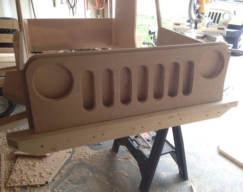 Cool Kids Beds, Kids Truck Bed, Toddler Day Bed, Jeep Bed, Diy Kids Bed, Toddler Car Bed, Cool Beds For Kids, Diy Jeep, Kids Bed Design