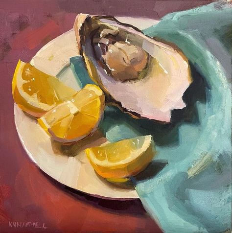 Seafood Still Life, Seafood Art, Fish Store, Oyster Shell Crafts, Organic Structure, Food Painting, Gcse Art, Oyster Shell, Shell Crafts