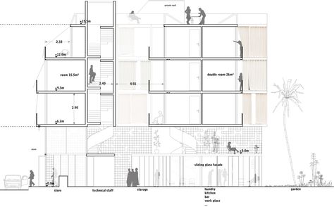 1:200/1:100 - ARCHITECTURAL SCALE ********************** [NP2F Architectes Section Architecture, Architectural Scale, 2d Drawing, Studio C, Architectural Section, Old Master, Architecture Drawing, Floor Plans, Architecture