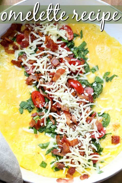 Simple Omelette Recipe, Best Omelette Recipe, Spinach Omelette Recipe, Simple Omelette, Best Omelette, Healthy Protein Breakfast, Breakfast Omelet, Omlet Recipes, Omelette Recipe Easy