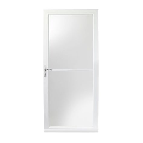 Andersen 3000 Series Full View Retractable Aluminum Storm Door - The Home Depot Double Storm Doors, Larson Storm Doors, Aluminum Storm Doors, Oil Rubbed Bronze Hardware, Retractable Screen, Storm Door, White Doors, Windows Exterior, Aluminium Doors