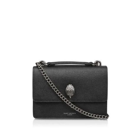 Women's Shoulder Bags | Kurt Geiger Kurt Geiger Bag, London Shoreditch, Ugg Boots Men, Feather Texture, Crystal Eyes, London Bags, Leather Cross Body Bag, Silver Eagle, Body Black