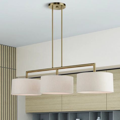 Mercury Row® Hymel 3 - Light Kitchen Island Linear Pendant & Reviews | Wayfair Long Dining Room Tables, Oil Rubbed Bronze Kitchen, Rubbed Bronze Kitchen, Kitchen Island Linear Pendant, Light Kitchen Island, Dining Room Light Fixtures, Island Pendant Lights, Kitchen Island Lighting Pendant, Beacon Hill