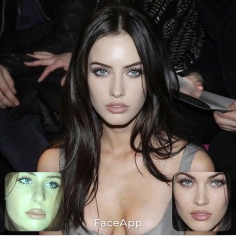 Face morph • Face mix • Mix faces • Face app • Mirphing • Morphed face • Beauty • Pretty • Aesthetic Face Morph, Face App, Small Nose, Pretty Aesthetic, High Cheekbones, Face Beauty, Megan Fox, Vintage Graphics, Beautiful Hair