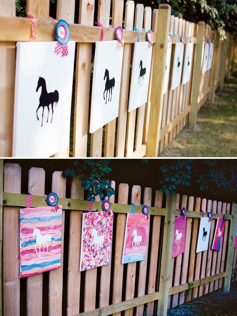 watercolor horse painting activity for a girl's birthday party Horse Birthday Party, Birthday Party Activity, Fest Temaer, Horse Birthday Parties, Horse Party, Birthday Activities, Horse Birthday, Art Birthday Party, Birthday Party Activities