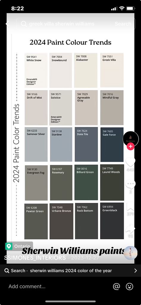 Slate Tile Exterior Sherwin Williams, Slate Tile Sherwin Williams, Tile Exterior, Greek Villa Sherwin Williams, Mindful Gray, Greek Villas, Trending Paint Colors, Slate Tile, Yard Ideas