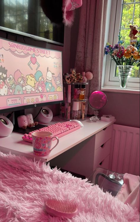 Pink Gaming Setup Aesthetic, Girly Gaming Setup, Rtx 4090, Cool Dorm Rooms, Luxury Room Bedroom, Gamer Room Decor, Dorm Room Ideas, Deco Studio, Gaming Setups