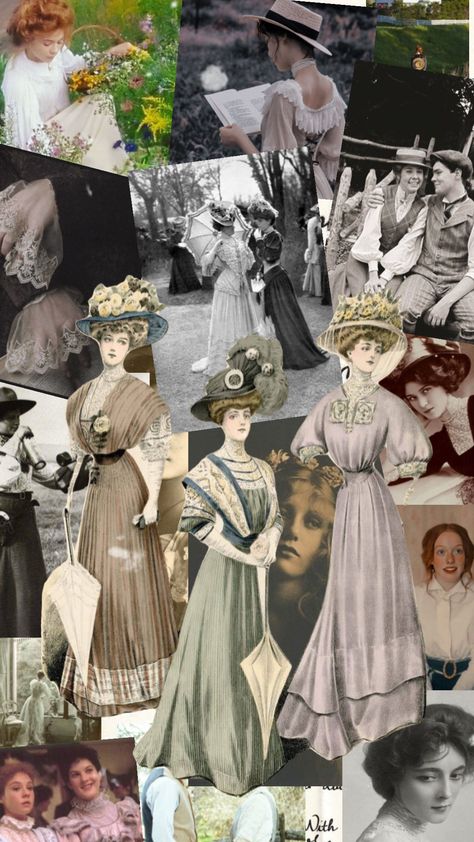 Belle Epoque Aesthetic, 1910s Aesthetic, Edwardian Aesthetic, 1900s Fashion, Color Board, Anne With An E, Anne Of Green Gables, Mood Board Fashion, Edwardian Era