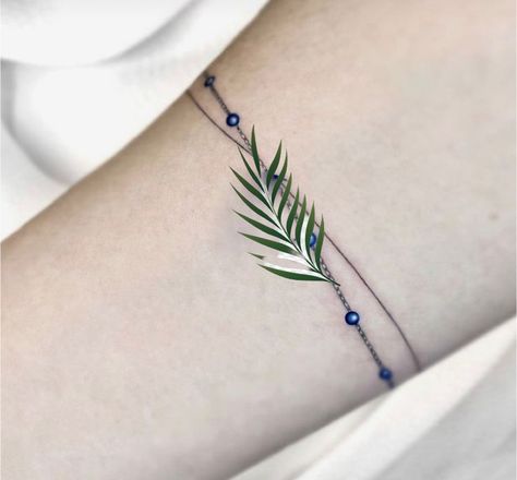 Leaf Bracelet Tattoo, Palm Leaves Tattoo, Palm Leaf Tattoo, Leaf Tattoo, Bracelet Tattoo, Palm Tattoos, Tattoo Bracelet, Leaf Bracelet, Tattoo Idea