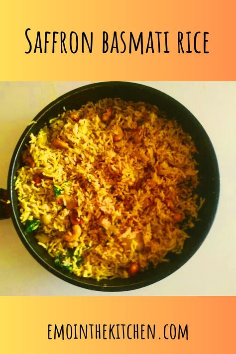 Ah, saffron, basmati, rice – the holy trinity of deliciousness! Nothing beats the smell of fragrant basmati rice with a few strands of saffron. It’s a simple dish, yet it can transport us to another country with just one bite. And let’s not forget the health benefits – basmati rice is low in calories and nutrients, while saffron is a powerful antioxidant with anti-inflammatory properties. #saffron#basmati#rice#emointhekitchen Saffron Basmati Rice, The Holy Trinity, Another Country, Food Group, Food Board, Basmati Rice, First Bite, Group Meals, Holy Trinity