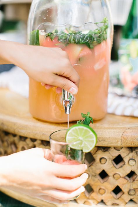 Watermelon Mint Sangria | 15 Sangria Recipes for Late Summer and Fall | Cocktail… Watermelon Sangria, Soda Italiana, Rose Sangria, Batch Cocktails, Rose Cocktail, Camille Styles, Sangria Recipes, Summer Cocktails, Party Drinks