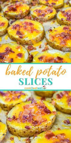 Baked Potato Slices, Potato Appetizers, Potato Slices, Bacon Potato, Loaded Baked Potato, Baked Potato Recipes, Potato Recipes Side Dishes, Potato Side Dishes, Crumbled Bacon