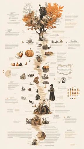 ↑↑↑ Larger size on website 🔸 This image is a historical infographic depicting the evolution of Thanksgiving in the United States. History Of Thanksgiving, Tree With Branches, The First Thanksgiving, Thanksgiving History, First Thanksgiving, Thanksgiving Traditions, Thanksgiving Feast, A Tree, Milestones