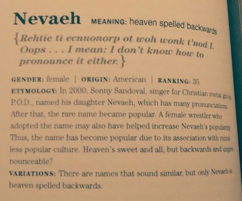 Terrible Meanings of Names...Nevaeh Nevaeh Wallpaper, Nevaeh Aesthetic, Nevaeh Name, Nevaeh Core, Meanings Of Names, Name Aesthetic, Name Games, How To Pronounce, Big Dreams