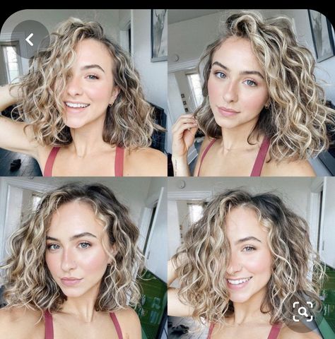 Blonde Highlights Curly Hair, Natural Curly Hair Cuts, Highlights Curly Hair, Blonde Wavy Hair, Hoco Hair Styles, Curly Hair Photos, Blonde Curly Hair, Colored Curly Hair, Hair Aesthetic