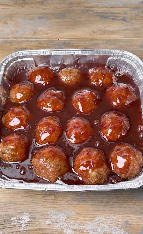 Smoked bbq meatballs Smoked Bbq Meatballs, Simple Bbq Sauce, Smoked Meatballs, Bbq Meatballs, Smoked Bbq, Meatball Sauce, Meat Smoker, Smoked Meat Recipes, Frozen Meatballs