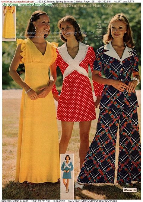 1974 JCPenney Spring Summer Catalog, Page 105 - Catalogs & Wishbooks 70s Summer Fashion, 1974 Fashion, 60s Pants, 70s Black Women, 1960s Fashion Women, 70s Women Fashion, 70 Fashion, 70’s Style, Fashion 1970s