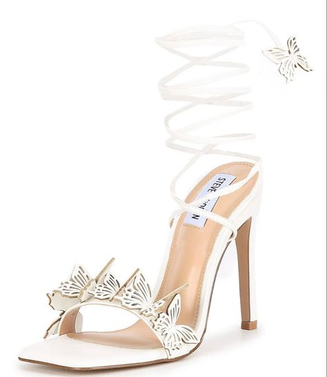 Steve Madden Utopia Heels, Steve Madden Butterfly Heels, Quince Shoes Heels, Hoco Inspiration, Quince Heels, Hoco 2023, Women Attire, Quince Stuff, White High Heel Shoes