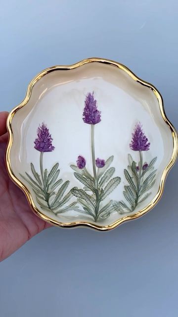 Lavender Sprigs, Working With Clay, Ceramic Jewelry Dish, Flowers Lavender, Blue And Purple Flowers, How To Grow Taller, Ceramic Jewelry, Pottery Studio, Jewelry Dish