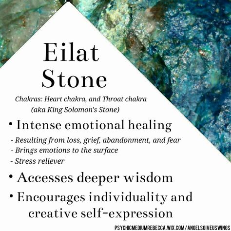 Eilat Stone crystal meaning Shoushan Stone Meaning, Lodolite Crystal Meaning, Verdite Stone Meaning, Crystal Cards, Eilat Stone, Healing Crystals For You, Crystal Power, Magical Stones, Crystals Healing Properties