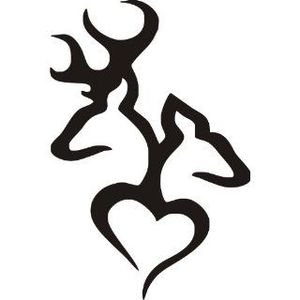 Browning Deer Head Heart Logo Style In White Exterior image - vector clip art online, royalty free & public domain Hunting Decal, Browning Deer, Buck And Doe, Heart Decals, Geniale Tattoos, Head And Heart, 1 Tattoo, Heart Logo, Deer Head