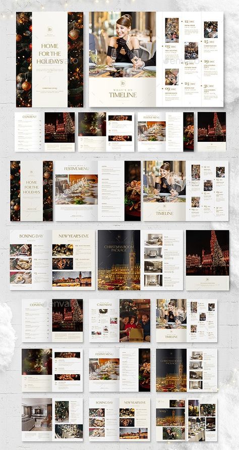 Christmas Brochure, Christmas Magazine, Event Brochure, Menu Layout, Brochure Design Layout, Christmas Tree Sale, Brochure Print, Christmas Layouts, Magazine Layout Design