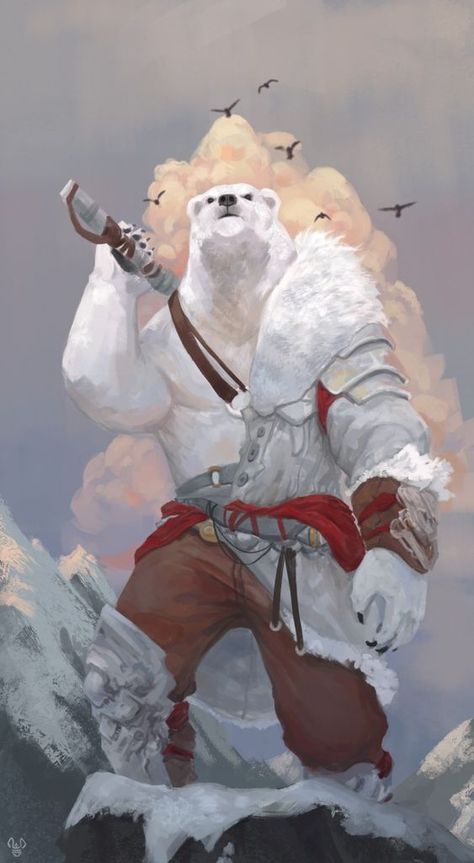 #bear #artwork #warrior #bearwarrior Bearfolk Art, Werebear Character Design, Polar Bear Character Design, Werebear Art, Bear Warrior, Bear Character, Fantasy Beasts, Mythical Creatures Art, Creature Concept Art