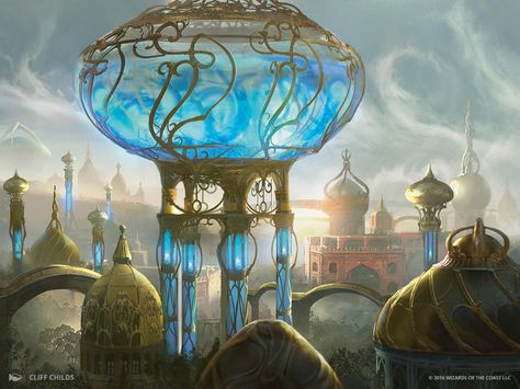 Aetherflux Reservoir - Kaladesh MtG Art Mtg Art, Ghost Ship, Fantasy City, Fantasy Castle, Fantasy Setting, Fantasy Places, Friends Party, Fantasy Art Landscapes, High Fantasy