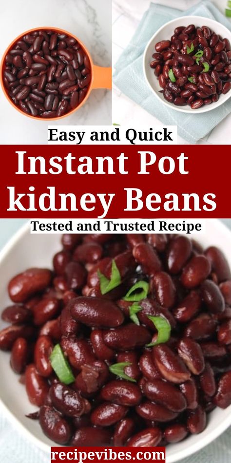 No soak instant pot kidney beans recipe. It's easy, quick and simple to cook kidney beans in instant pot. My recipe makes beans that turns out flavorful and delicious. Cooking Kidney Beans, Beans In Instant Pot, Kidney Beans Recipe, Indian Beans Recipe, Instant Pot Beans Recipe, Beans Recipe Healthy, Pressure Cooker Beans, Recipes With Kidney Beans, Slow Cooker Beans