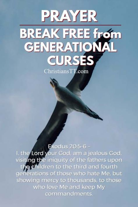 “You shall not bow down to them or serve them, for I the Lord your God am a jealous God, visiting the iniquity of the fathers on the children to the third and the fourth generation of those who hate me, but showing steadfast love to thousands of those who love me and keep my commandments.” ‭‭Exodus‬ ‭20:5-6‬ ‭ESV‬‬ Generation Curses, Prayer To Break Curses, Curse Breaking, Ask Seek Knock, Exodus 20, Jehovah Jireh, Generational Curses, Deliverance Prayers, Thanksgiving Prayer