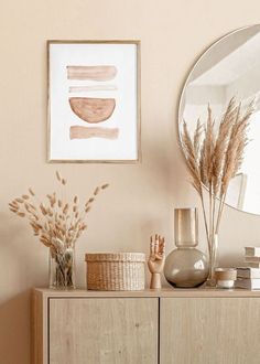 Salon : comment adopter la tendance bois et beige ? Beige Room, Earthy Home Decor, Cheap Wall Decor, Beige Bedroom, Bathroom Decor Apartment, Earthy Brown, Abstract Watercolor Art, Watercolour Art, Beige Walls