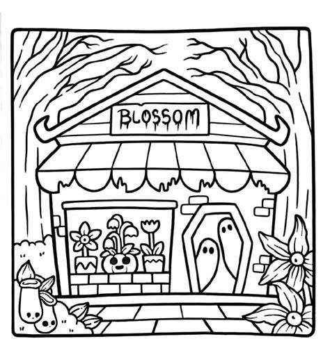 Bold Simple Coloring Pages, Cocowyo Coloring Pages Halloween, Cute Halloween Coloring Sheets, Coco Wyo Coloring Pages Spooky Cutie, Coloring Pages Aesthetic Adult, Little Spooky Coloring Book, Spooky Cutie Coco Wyo, Spooky Cute Coloring Pages, Aesthetic Coloring Sheets