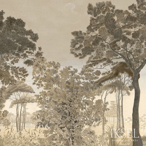 ITALIAN PROMENADE Mediterranean Villa, Hospitality Projects, Contemporary Wallpaper, Tree Drawing, Grey Tones, Bologna, Pattern Wallpaper, Old World, Art Wallpaper