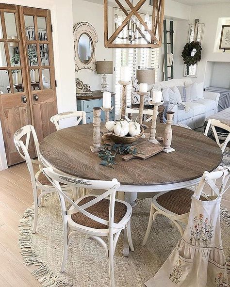 Large Dining Room Table, Rustic Dining Room Table, Kitchen Table Makeover, Round Pedestal Dining, Round Pedestal Dining Table, Round Dining Room Table, Farmhouse Dining Room Table, Round Kitchen Table, Dining Ideas