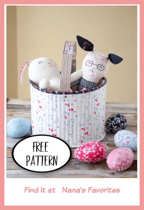 Fabric Easter Basket Pattern, Easter Baskets Diy, Quilted Easter Baskets, Quilted Baskets, Gift Baskets For Christmas, Baskets For Christmas, Easter Basket Pattern, Fabric Art Diy, Best Gift Baskets