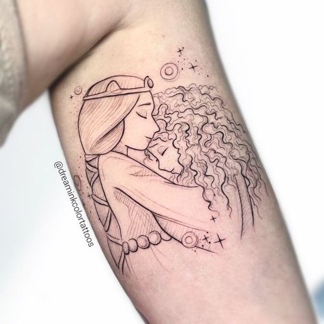 Mom Daughter Tattoos Disney, Merida Tattoo Ideas, Brave Movie Tattoo, Disney Mom And Daughter Tattoos, Brave Disney Tattoo, Disney Mother Daughter Tattoos, Merida Brave Tattoo, Disney Brave Tattoo, Brave Tattoo Disney