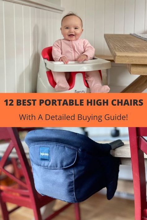 12 of the best portable high chairs that allow your baby to sit with you at the table. From affordable to multifunctional, you are sure to find the right one for your little one from the list. #PortableHighChair Travel Booster Seat, Booster Chair, Portable High Chairs, High Chairs, Booster Seat, At The Table, Chair Style, Summer Baby, Fisher Price