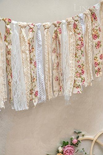 Cortinas Country, Shabby Chic Banners, Yarn Tassel Garland, Shabby Chic Garland, Rag Banner, Rideaux Shabby Chic, Lace Garland, Shabby Chic Tea Party, Lace Tassel