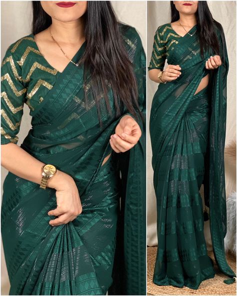 Saree Designer Blouse, Green Blouse Designs, Glamorous Saree, Cotton Saree Blouse Designs, Latest Blouse Designs Pattern, New Saree Blouse Designs, Latest Model Blouse Designs, Saree Designer, Fashionable Saree Blouse Designs