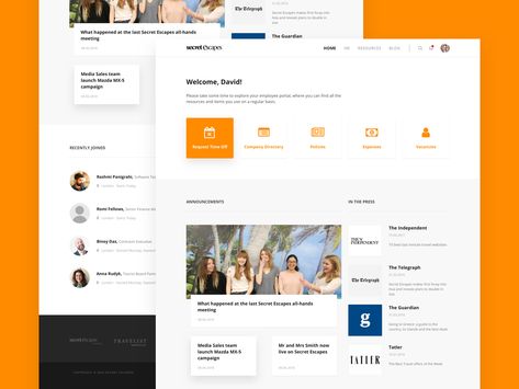 Intranet Homepage | Secret Escapes web ui homepage intranet design digital Intranet Homepage Design, Intranet Design Inspiration, Sharepoint Design, Backend Design, Secret Escapes, A Staff, Homepage Design, Web Layout Design, Web Layout