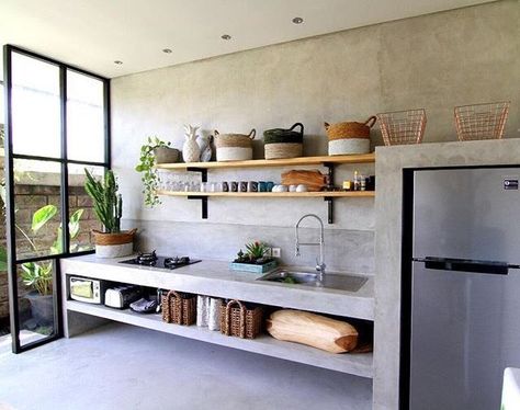 Concrete Kitchen Ideas, Cement Kitchen, Dirty Kitchen Design, The Jungalow, Kitchen Design Gallery, Port Town, Dirty Kitchen, Pool And Beach, Puerto Escondido