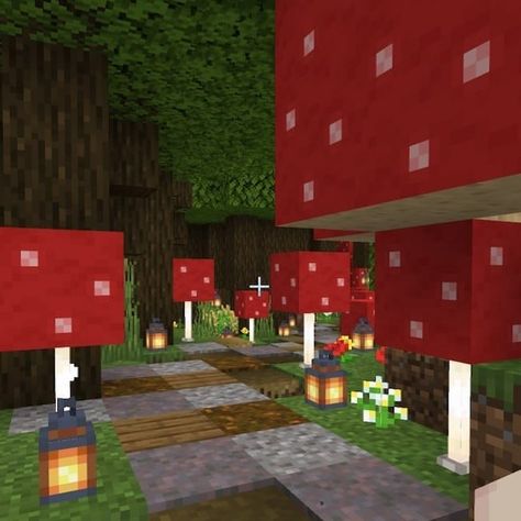 Fairy Grunge House, Minecraft Mushroom Forest, Fairy Forest Minecraft, Mushroom Village Minecraft, Minecraft Mushroom Village, Fairy Minecraft Builds, Fairy Village Minecraft, Minecraft Fairy Village, Fairy Minecraft