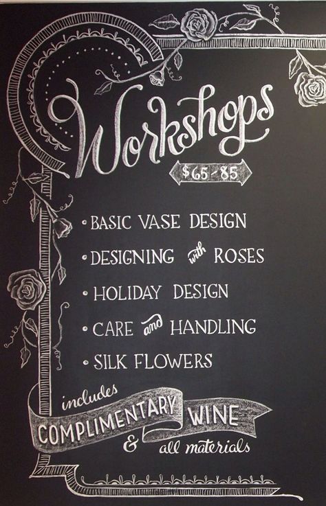 Have workshops !! Chalkboard Hand Lettering, Floral Shops, Flower Shop Display, Flower Shop Decor, Flower Shop Design, Chalkboard Decor, Flower Business, Florist Shop, Flower Studio