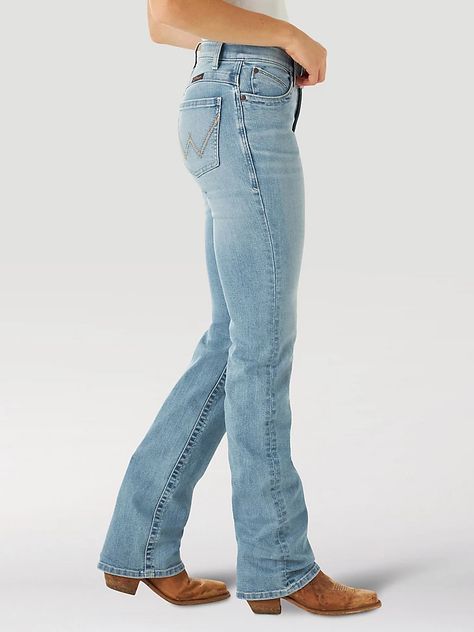 Women's Wrangler® Ultimate Riding Jean Willow Wrangler Willow Jeans, Wrangler Bootcut Jeans Women, Mid Rise Bootcut Jeans Outfit, Wrangler Womens Jeans, Women’s Wrangler Jeans, Wrangler Jeans Women's Outfit, Light Wash Wrangler Jeans, Law Cosplay, Wrangler Jeans Women's