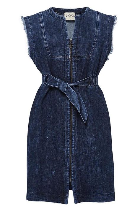 Front Zipper Dress, Sleeveless Denim Dress, Tie Dye Denim, Stylish Maternity Outfits, Skirt And Sneakers, All Jeans, Zipper Dress, Lace Dress With Sleeves, Classy Dress Outfits